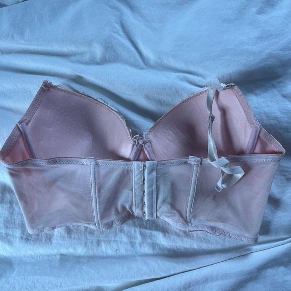 36C Pink Lace Corset Bra - Picture 2 of 4